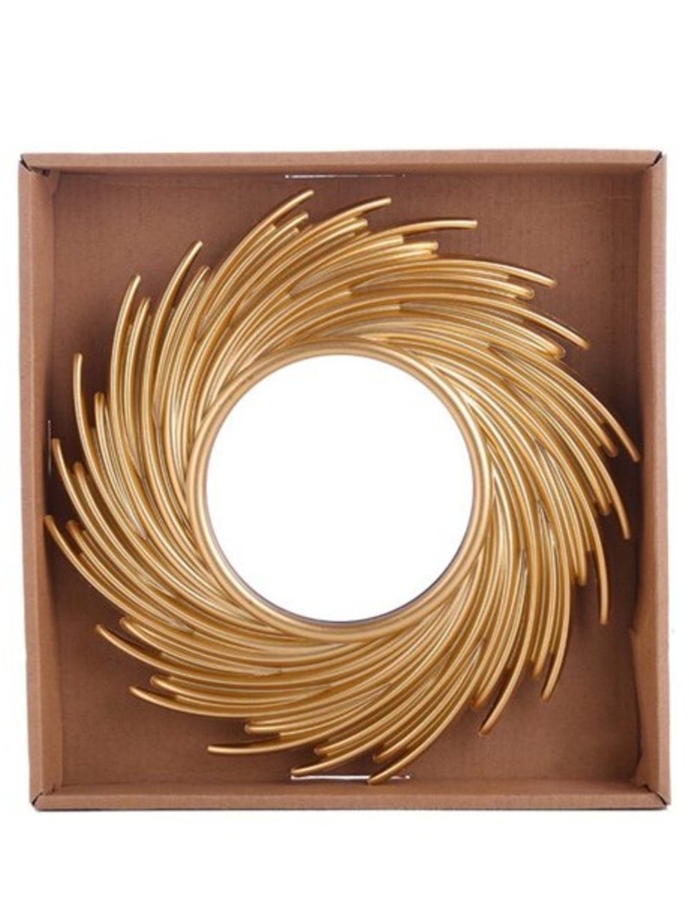 Radiant Gold Spiral Wall Mirror